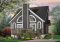 Vue avant - MODÈLE DE BASE - Plan de petit chalet, grande suite des maîtres, aire ouverte, mezzanine, sous-sol aménageable - Larchmont