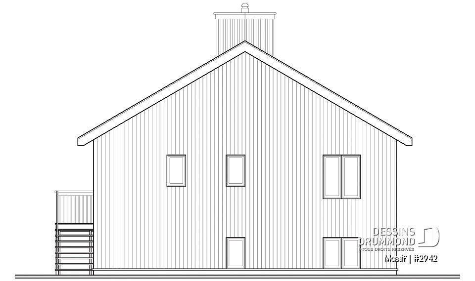 Élévation arrière - Massif