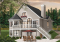 Vue arrière - MODÈLE DE BASE - Plan de chalet 3 chambres, 2 salles de bain, mezzanine, foyer, aire ouverte, sous-sol rez-de-jardin non-fini - Rosemont 2