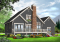 Vue arrière - MODÈLE DE BASE - Plan de maison genre chalet avec garage, foyer, style rustique, 3 chambres, 2 s.bain, mezzanine, cathédral - Rosemont 5