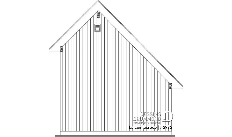 Élévation arrière - Le coin bureau