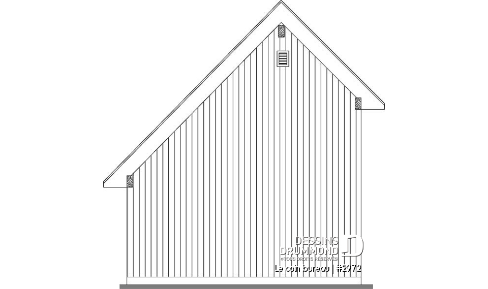 Élévation arrière - Le coin bureau