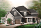 Vue avant - MODÈLE DE BASE - Plan de duplex avec 2 garages, 3 chambres et 2 salles de bain par logement, belle cuisine avec garde-manger - Withman