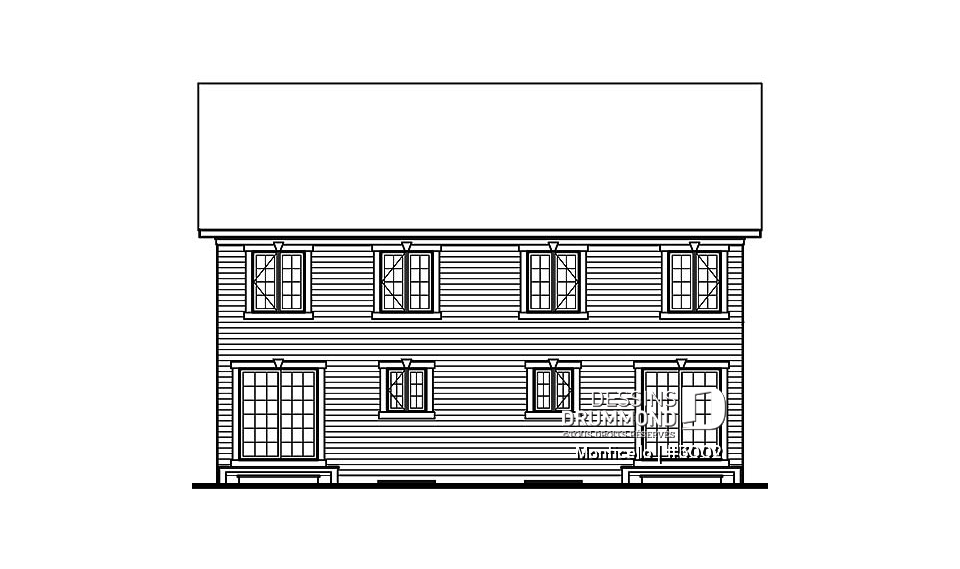 Élévation arrière - Monticello