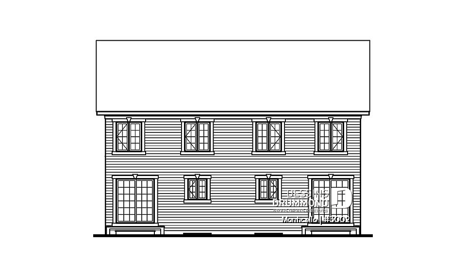 Élévation arrière - Monticello