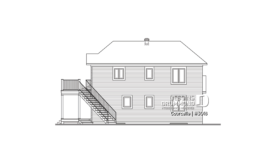 Élévation arrière - Courcelle