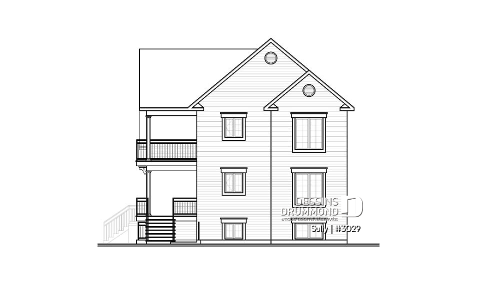 Élévation arrière - Sully