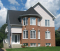 Vue avant - MODÈLE DE BASE - Plan de triplex, 2 chambres, 1 salle de bain et une buanderie par unité, balcon arrière abrité - Sully