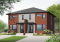 Vue avant - MODÈLE DE BASE - Plan de semi-détaché à étage, contemporain, option 2 ou 3 chambres, sous-sol aménageable - Mallory 2