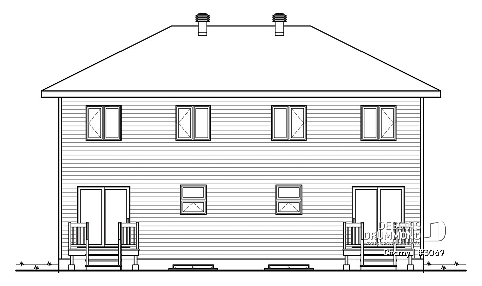 Élévation arrière - Charny