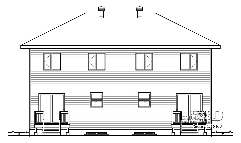 Élévation arrière - Charny