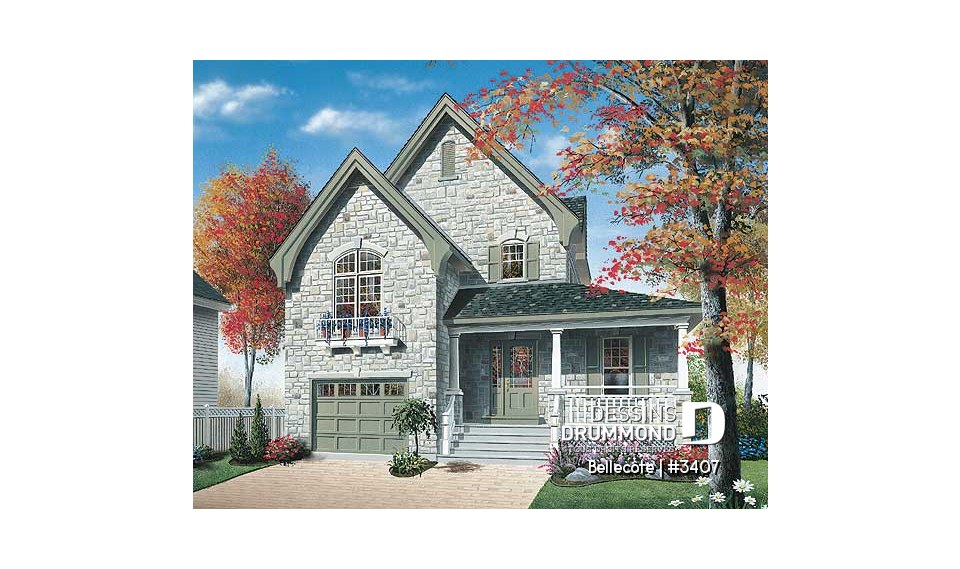 Vue avant - MODÈLE DE BASE - Vaste cuisine, bureau à domicile, aire ouverte, suite des maîtres avec coin lecture - Bellecôte