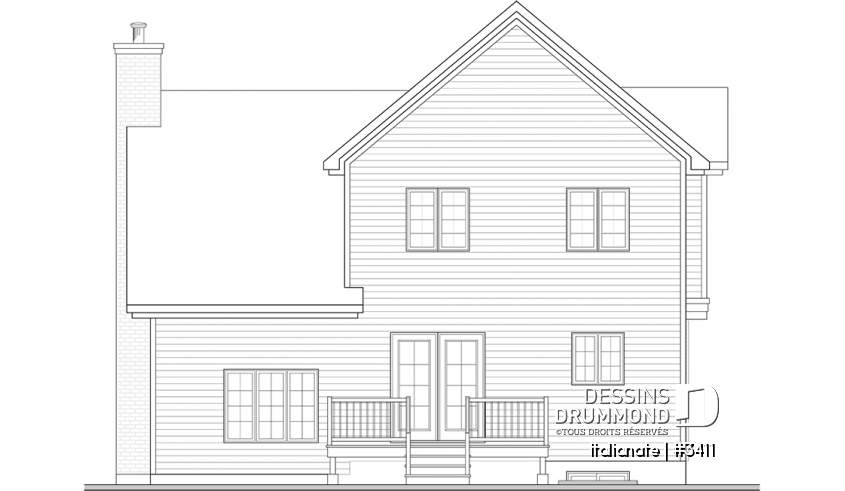 Élévation arrière - Italianate