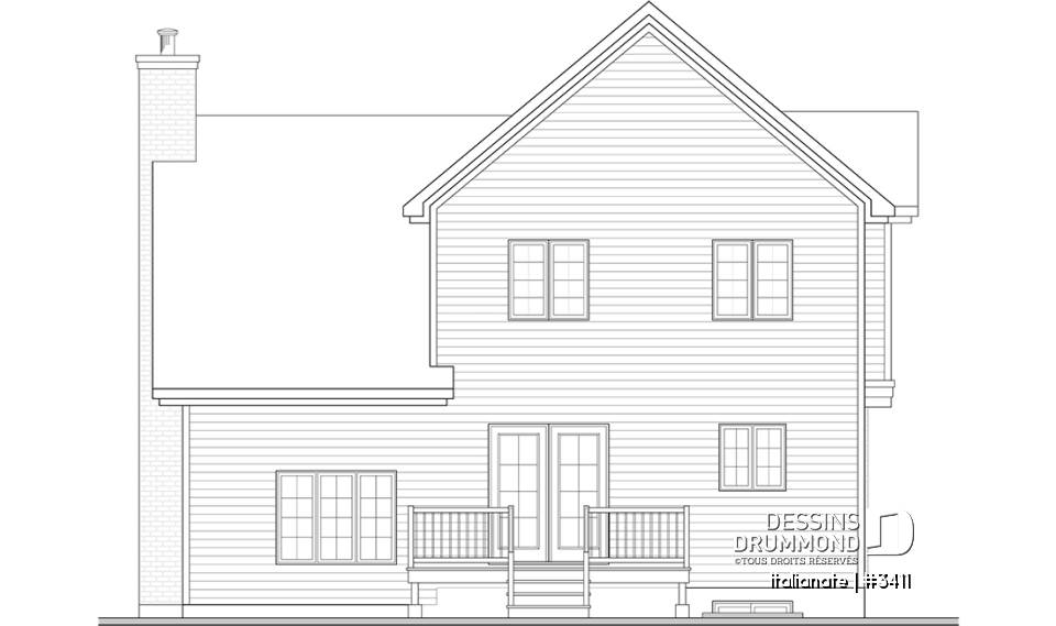 Élévation arrière - Italianate