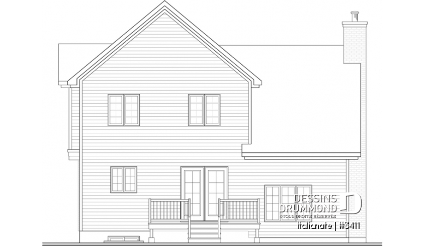 Élévation arrière - Italianate