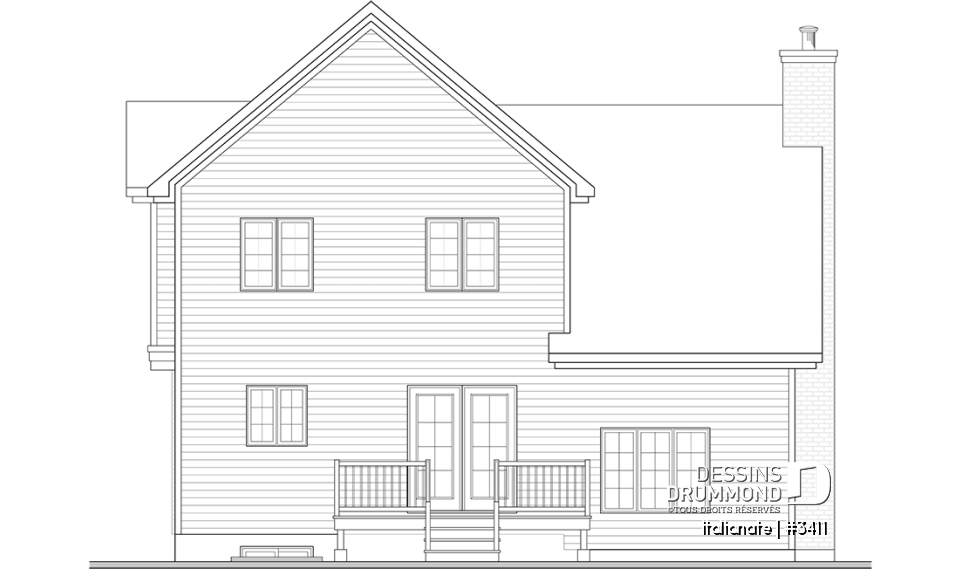 Élévation arrière - Italianate