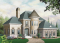 Vue avant - MODÈLE DE BASE - Plan de manoir style Européen, 3 chambres, plafond 12' au séjour, cuisine avec îlot, bureau, garage double - Whittier