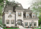 Vue avant - MODÈLE DE BASE - Plan de maison 3 chambres, grande suite des maîtres, garage double, cathédrale, 2 foyers, mezzanine - Versaille 2