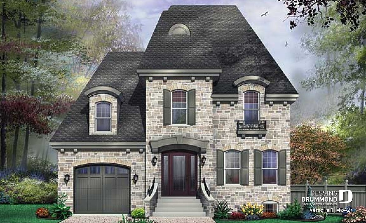 Vue avant - MODÈLE DE BASE - Superbe maison de style européen, 3 chambres, bureau à domicile, grande suite des parents - Versaille 1