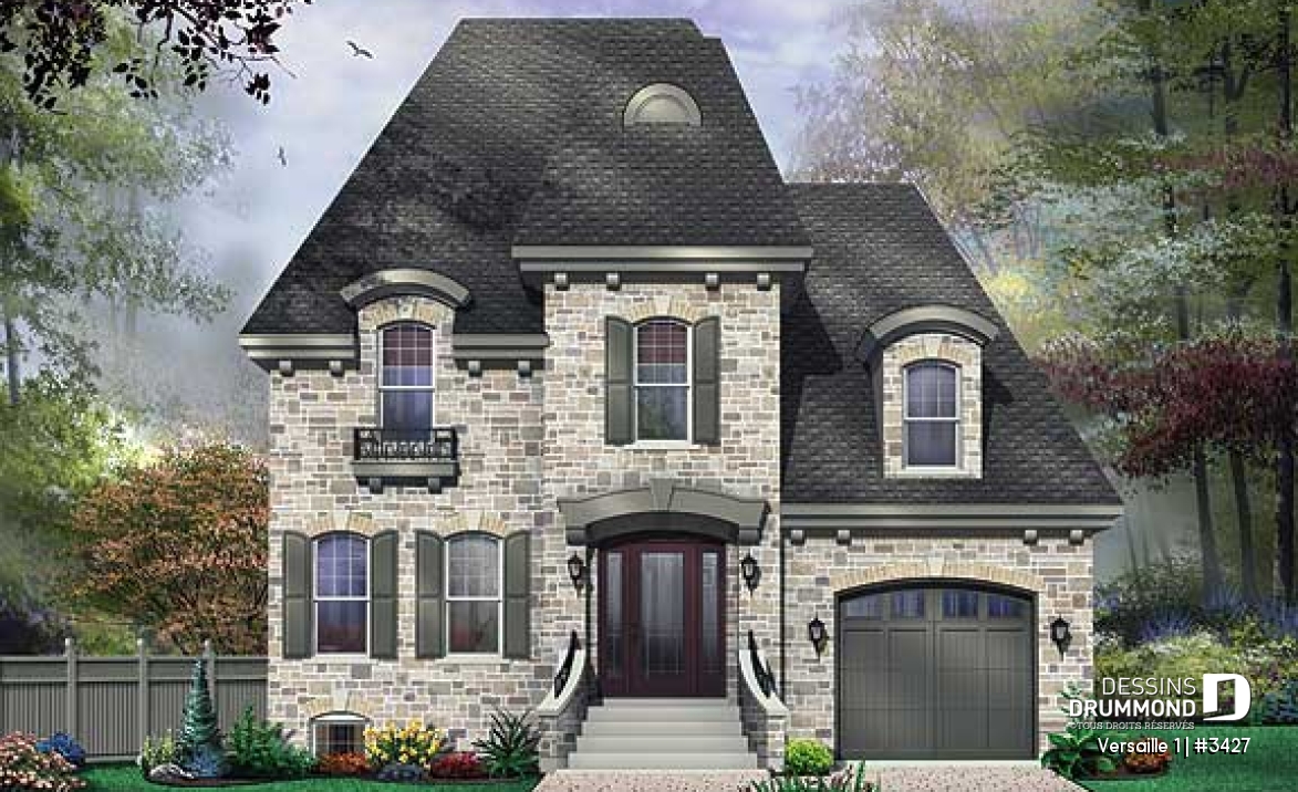 Vue avant - MODÈLE DE BASE - Superbe maison de style européen, 3 chambres, bureau à domicile, grande suite des parents - Versaille 1