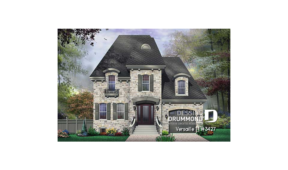 Vue avant - MODÈLE DE BASE - Superbe maison de style européen, 3 chambres, bureau à domicile, grande suite des parents - Versaille 1