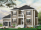 Vue avant - MODÈLE DE BASE - Plan de maison à étage, 3 chambres, 1 grande pièce bonus (chambre #4), garage double, bureau, foyer double - Ares