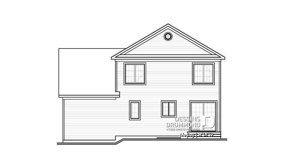 Élévation arrière - Meslay