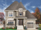 Vue avant - MODÈLE DE BASE - Plan de maison style manoir, pour terrain étroit, 3 chambres, garage et coin déjeuner - Perry