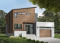 Vue avant - MODÈLE DE BASE - Plan de maison contemporaine originale, 3 chambres + bureau à domicile, ilôt et garde-manger à la cuisine - Lily 2