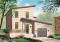 Vue avant - MODÈLE DE BASE - Maison de style contemporain à palier, 2 chambres, garage, grande salle de séjour avec foyer - Lily