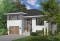 Version couleur no. 1 - Vue avant - Plan de modèle contemporain, split-level, 3 chambres de bon format, grande cuisine avec îlot et garage - Logan