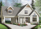 Vue avant - MODÈLE DE BASE - Chalet ou maison champêtre, 2 à 4 chambres, carport, mezzanine, cathédral, espace boni à aménager - Celeste 2