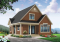 Vue avant - MODÈLE DE BASE - Plan de maison style chalet 4-saisons, loft à aménager à l'étage pour atelier ou chambres additionnelles - Celeste 3