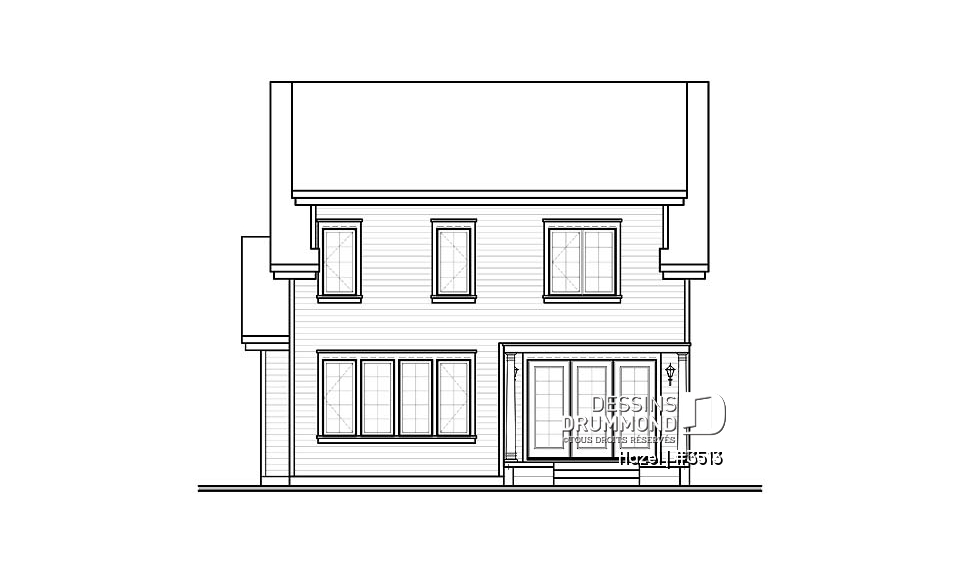 Élévation arrière - Hazel