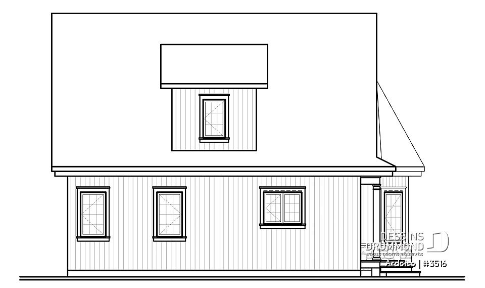 Élévation arrière - Ardoise