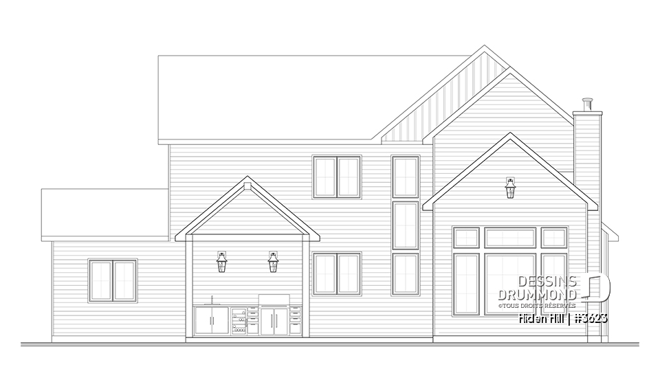 Élévation arrière - Hiden Hill