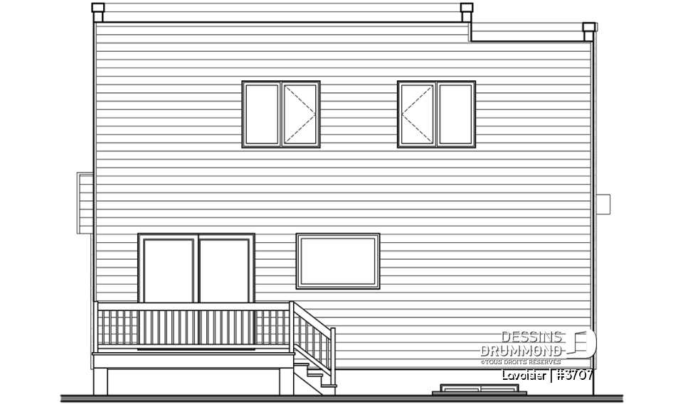 Élévation arrière - Lavoisier