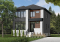 Vue avant - MODÈLE DE BASE - Plan maison moderne 3 chambres, grand vestibule, salle de lavage au rez-de chaussé, walk-in chambre parents - Collins 2