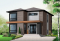 Vue avant - MODÈLE DE BASE - Plan maison moderne 3 chambres, salon + salle familiale, plafond à 9', foyer, grande douche et walk-in - Séquoia