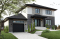 Vue avant - MODÈLE DE BASE - Plan de cottage contemporain avec garage, 3 chambres, grande cuisine, foyer, buanderie au r-d-c - Altaire 2