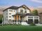 Vue avant - MODÈLE DE BASE - Plan de maison moderne rustique, garage double, 4 chambres, aire ouverte, foyer, terrasse abritée - Lexington