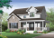 Vue avant - MODÈLE DE BASE - Plan de maison style transitionnel, grand vestibule, buanderie, grand îlot, 3 chambres, galerie 2 faces - Houston