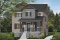 Vue avant - MODÈLE DE BASE - Maison style moderne rustique tendance, plancher à aire ouverte, 3 chambres, grande salle de bain, buanderie - Kinkade