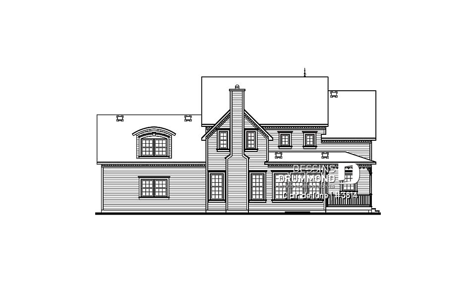 Élévation arrière - Clair de lune