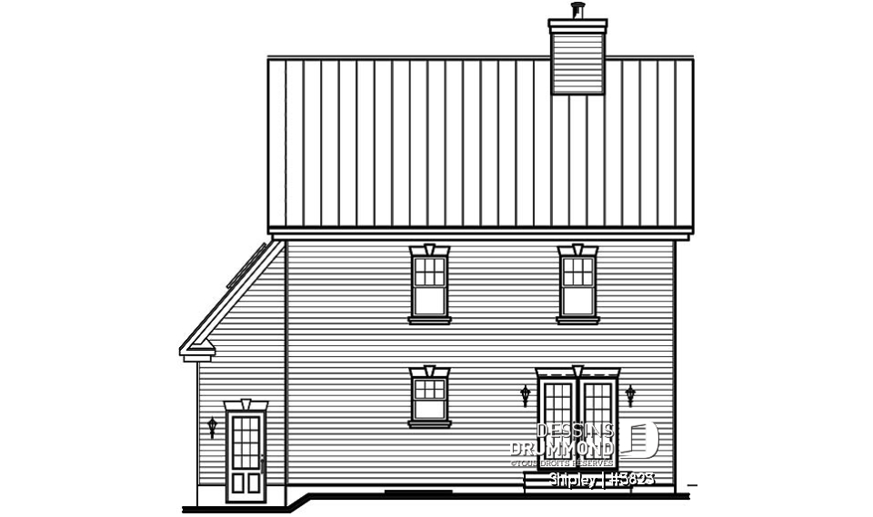 Élévation arrière - Shipley