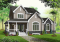 Vue avant - MODÈLE DE BASE - Plan  de maison 3 chambres, garage double, foyer, grand vestibule fermé, grande buanderie - Adonis