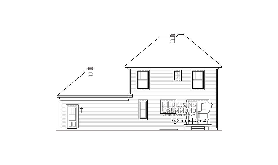 Élévation arrière - Églantier