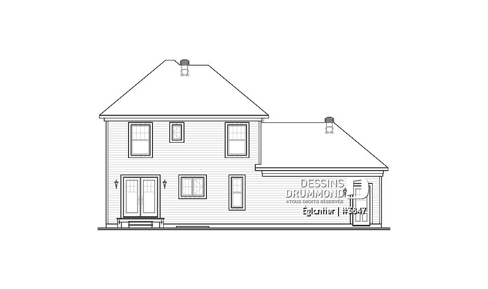 Élévation arrière - Églantier