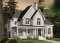 Version couleur no. 1 - Vue avant - Plan de maison classique, 4 chambres, 2.5 salles de bain, garage double, bureau, foyer, vestibule - Concordia