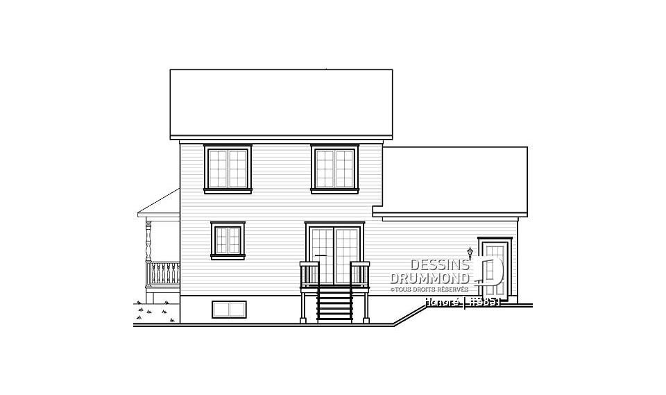 Élévation arrière - Honoré